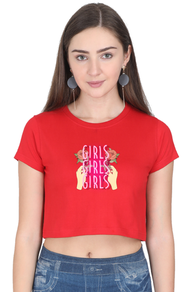 Women's Crop Top - GIRLS GIRLS GIRLS