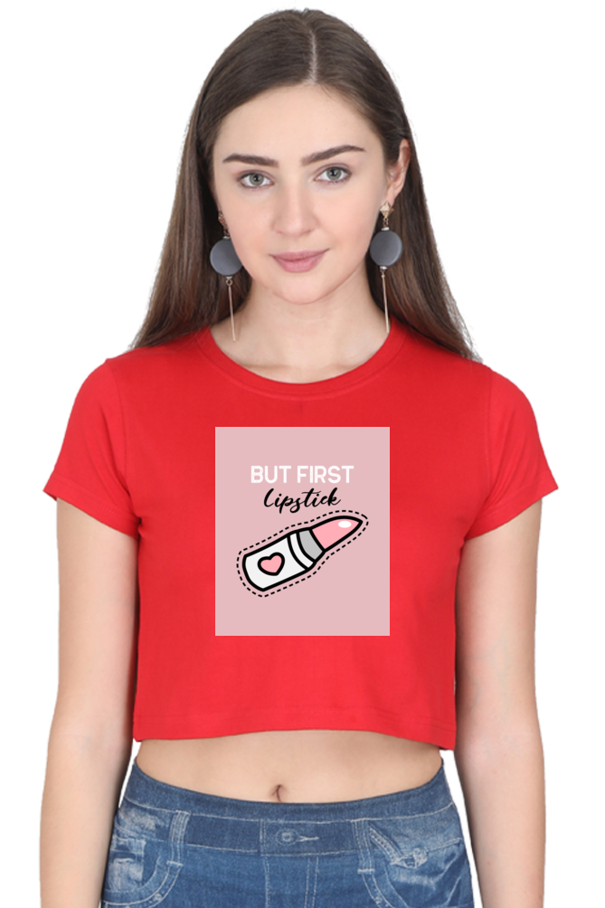 Women's Crop Top - Lipstick first