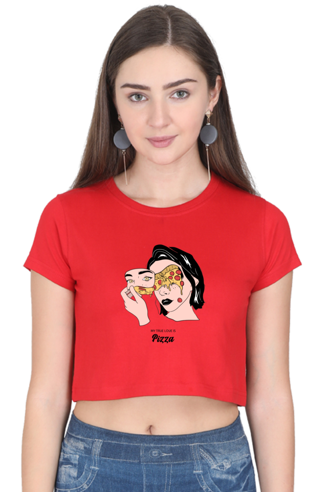 Women's Crop Top - Woman pizza