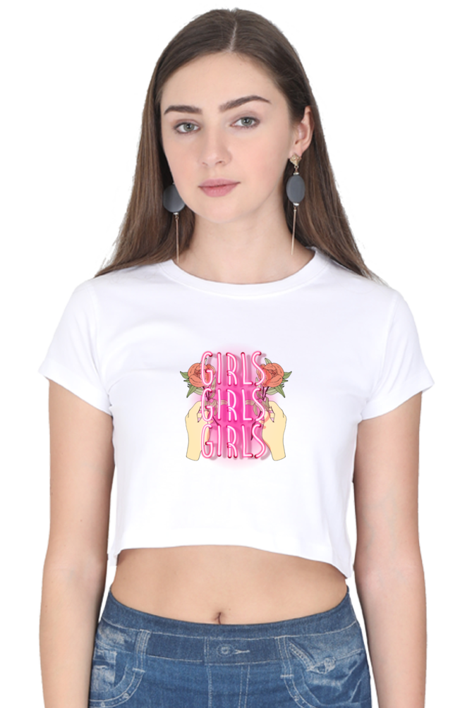 Women's Crop Top - GIRLS GIRLS GIRLS