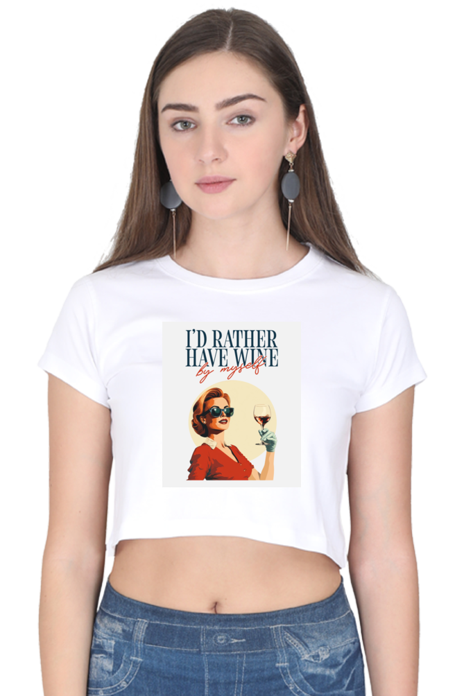 Women's Crop Top - I'd rather have wine