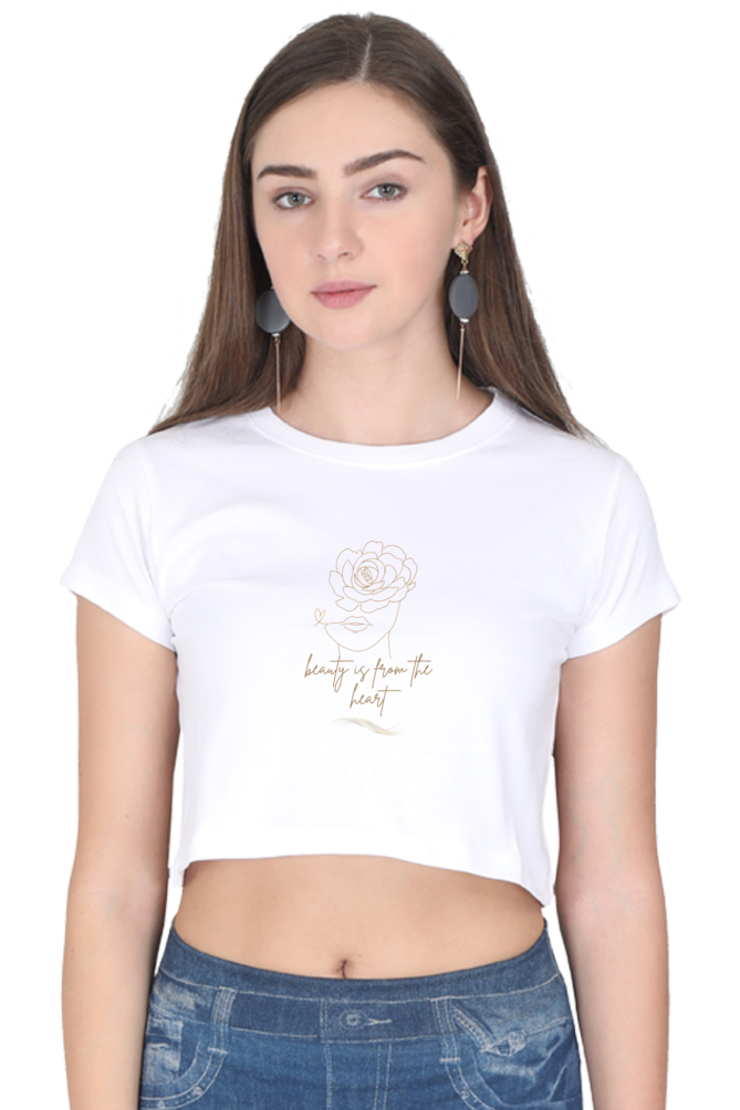 Women's Crop Top - Beauty is in the heart