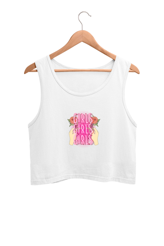 Women's Crop Tank Top - Girls Girls Girls