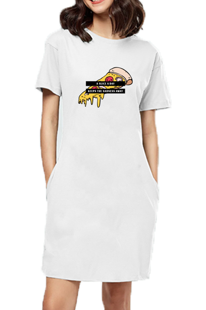 Women's T-shirt dress - Pizza slice