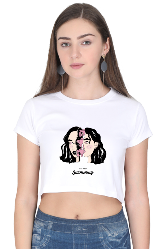 Women's Crop Top - Woman fish