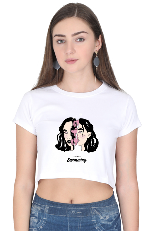 Women's Crop Top - Woman fish