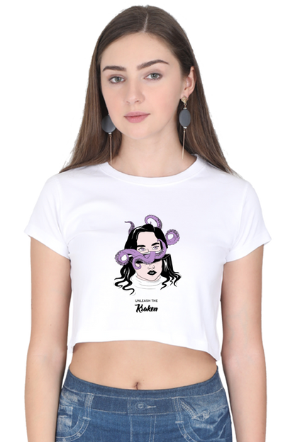 Women's Crop Top - Woman tentacles octopus