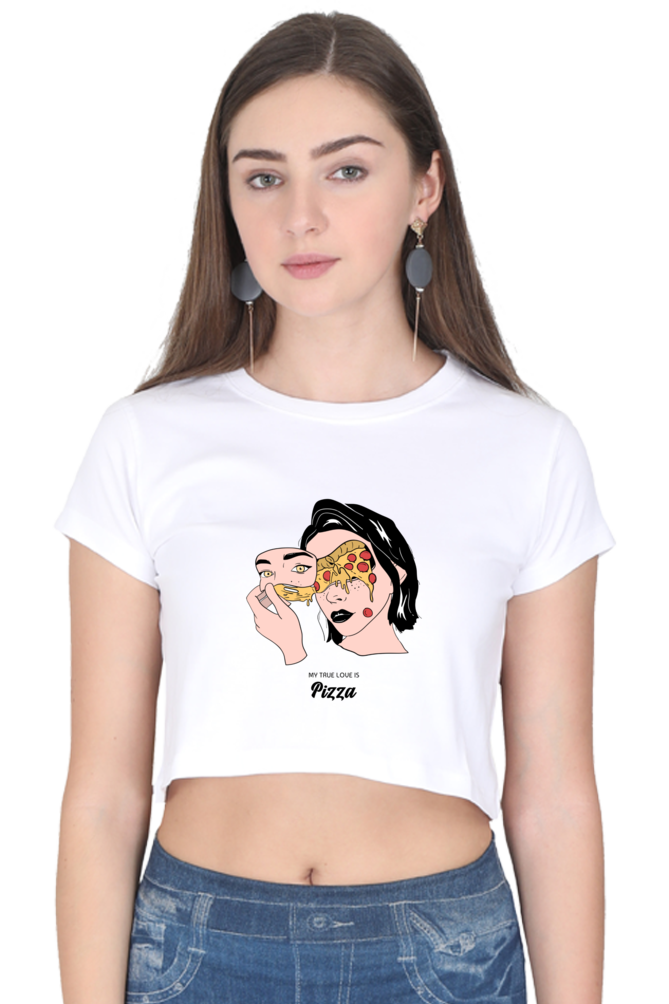 Women's Crop Top - Woman pizza