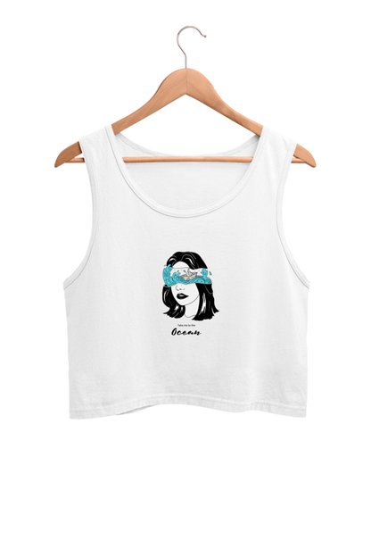 Women's Crop Tank Top - Woman ocean