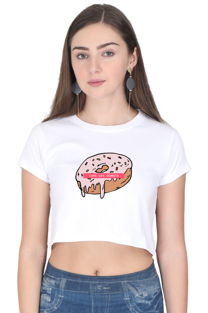 Women's Crop Top - Donut love life donut