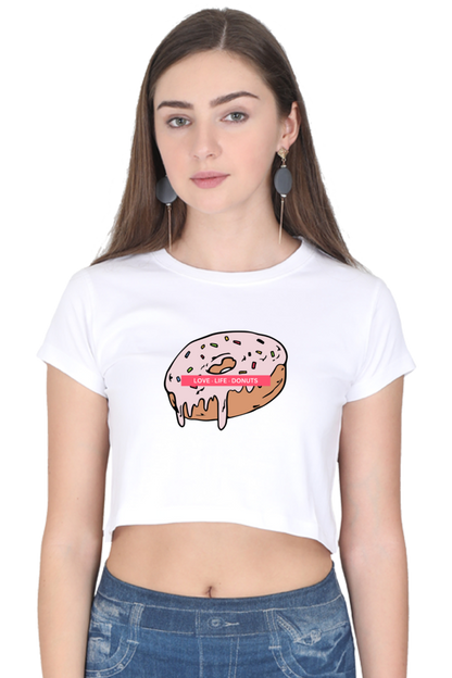 Women's Crop Top - Donut love life donut