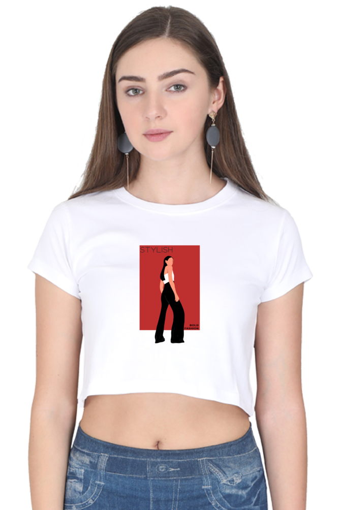 Women's Crop Top - Fashionista Stylish Bold