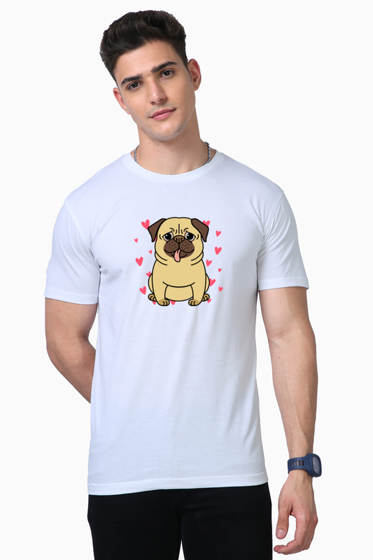 Premium Unisex T-shirt - Heart Pug Dog