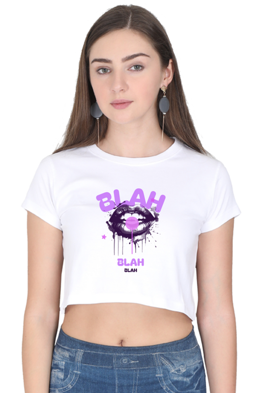 Women's Crop Top - Blah Blah Blah