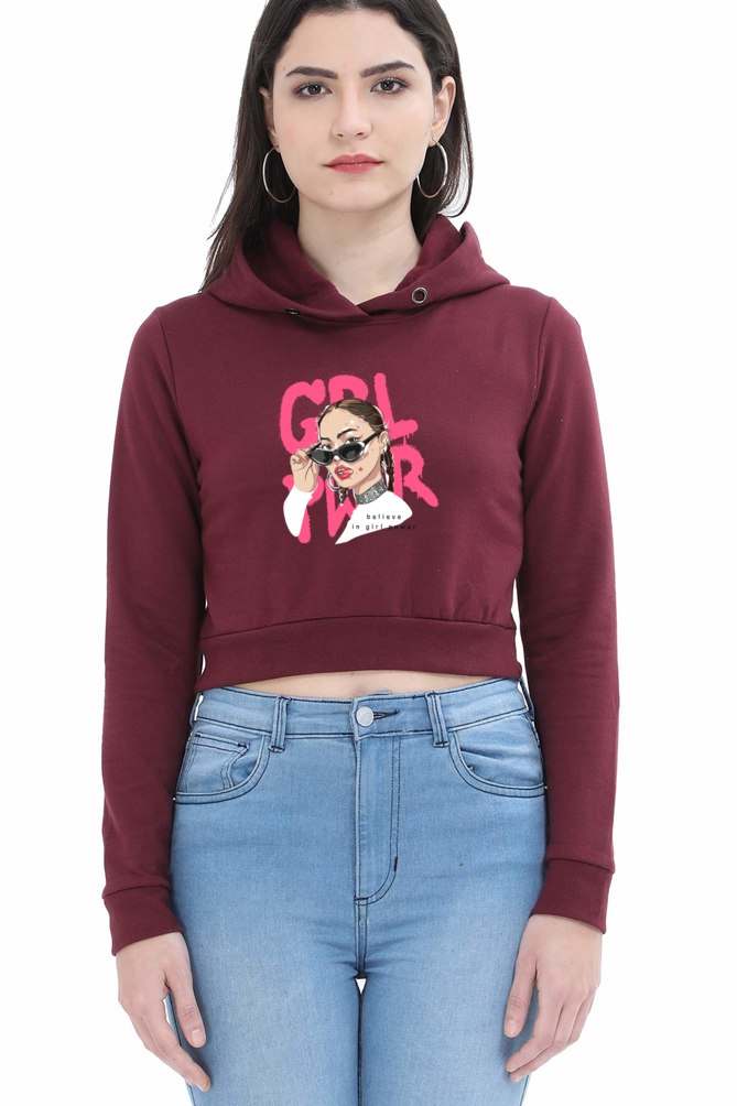 Women's Crop Hoodie - Girl Power