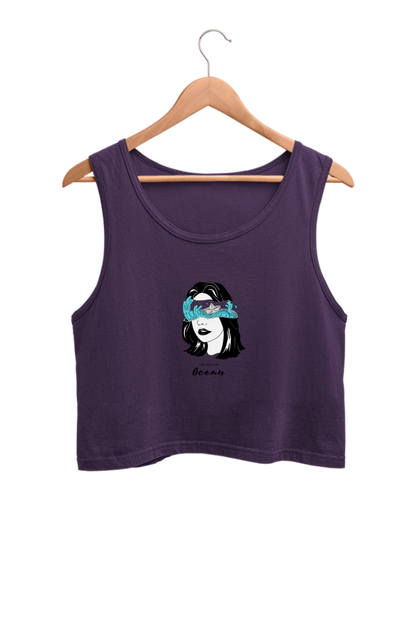 Women's Crop Tank Top - Woman ocean