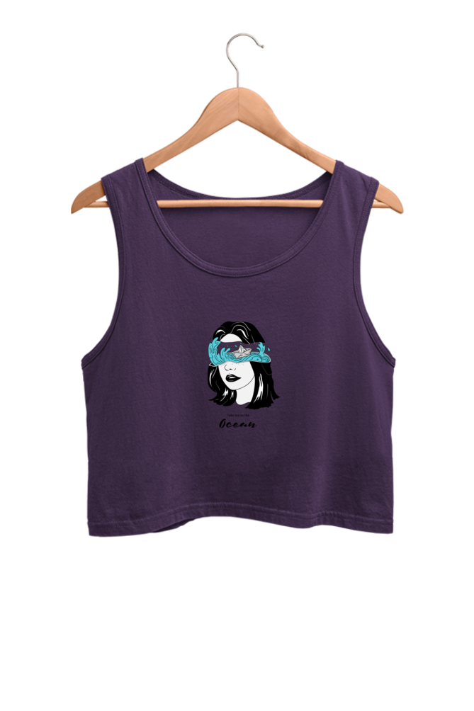 Women's Crop Tank Top - Woman ocean