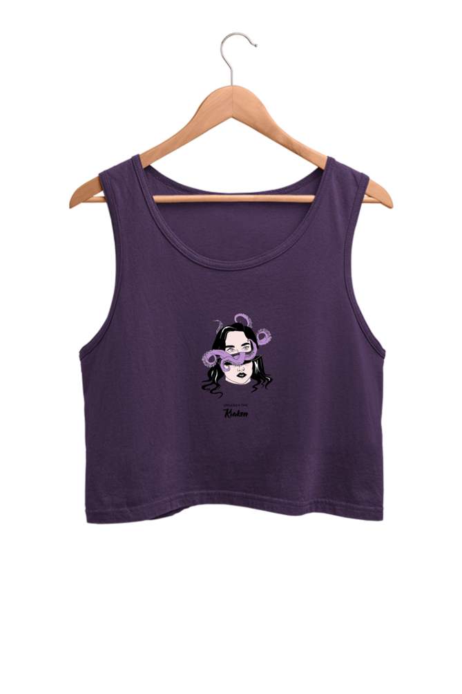 Women's Crop Tank Top - Woman octopus