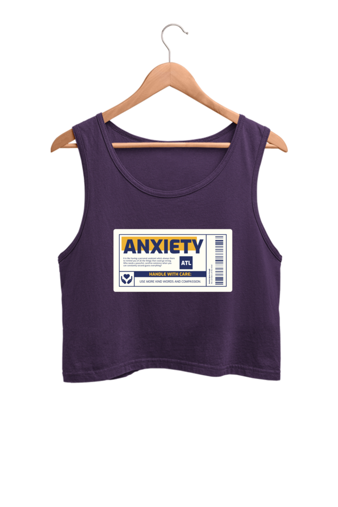 Women's Crop Tank Top - Anxiety