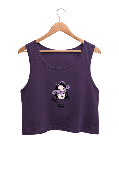 Women's Crop Tank Top - Woman octopus