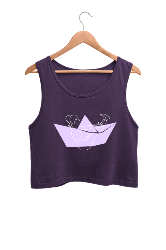 Women's Crop Tank Top - Boat Yoga