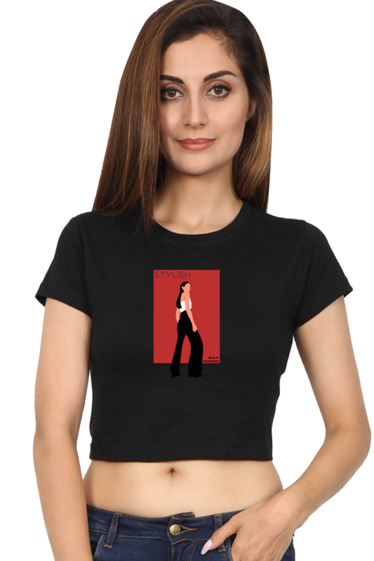 Women's Crop Top - Fashionista Stylish Bold