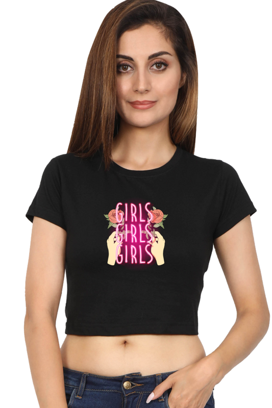 Women's Crop Top - GIRLS GIRLS GIRLS