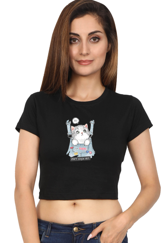 Women's Crop Top - Blue Bag Cat