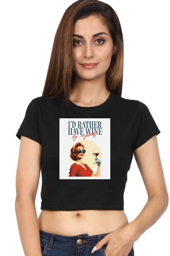 Women's Crop Top - I'd rather have wine