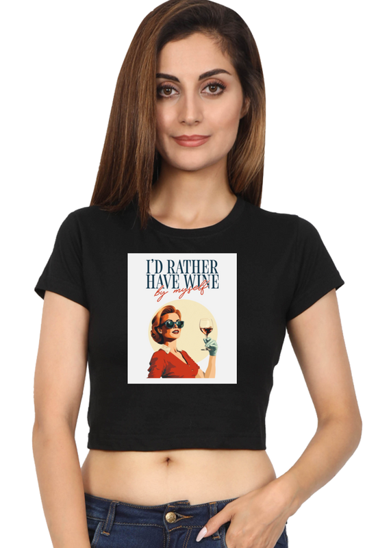 Women's Crop Top - I'd rather have wine