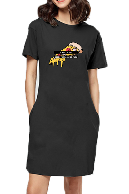 Women's T-shirt dress - Pizza slice