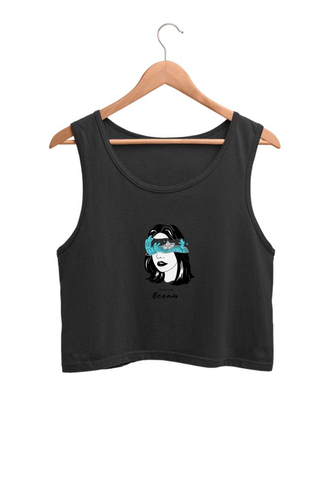 Women's Crop Tank Top - Woman ocean