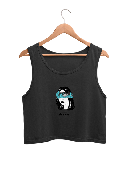 Women's Crop Tank Top - Woman ocean