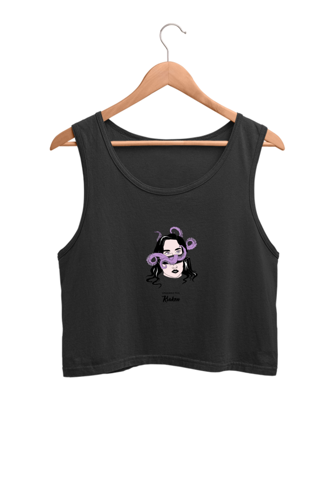 Women's Crop Tank Top - Woman octopus