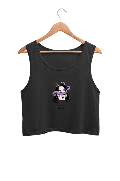 Women's Crop Tank Top - Woman octopus