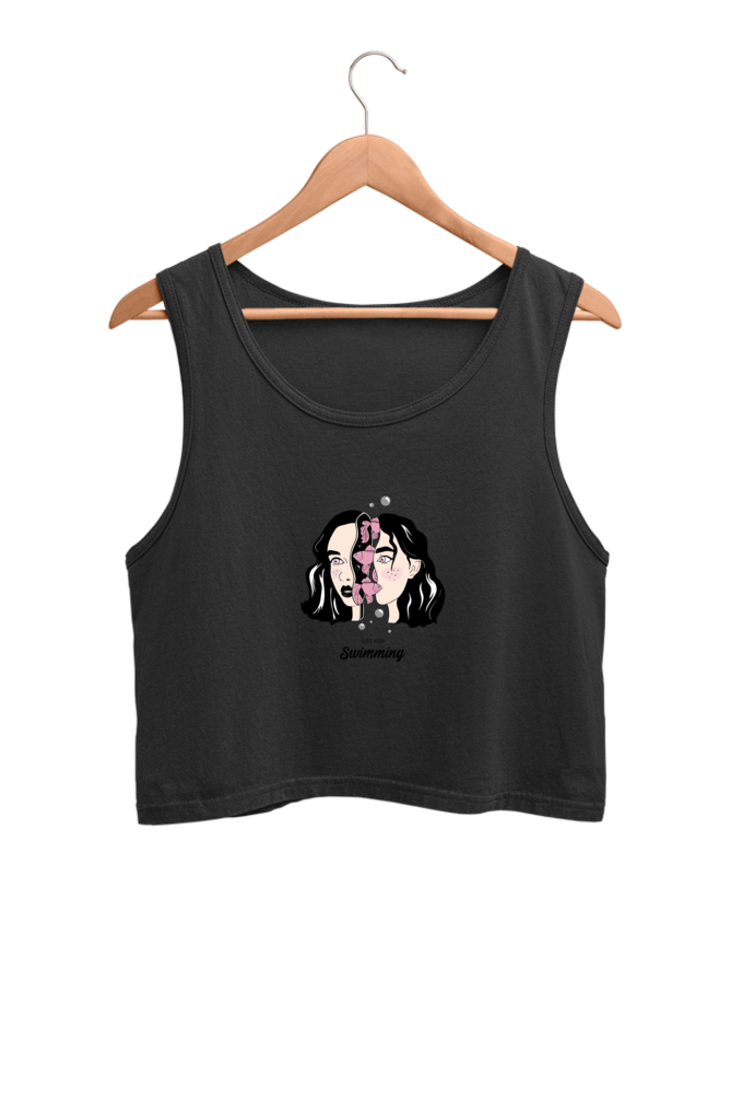 Women's Crop Tank Top - Woman fish