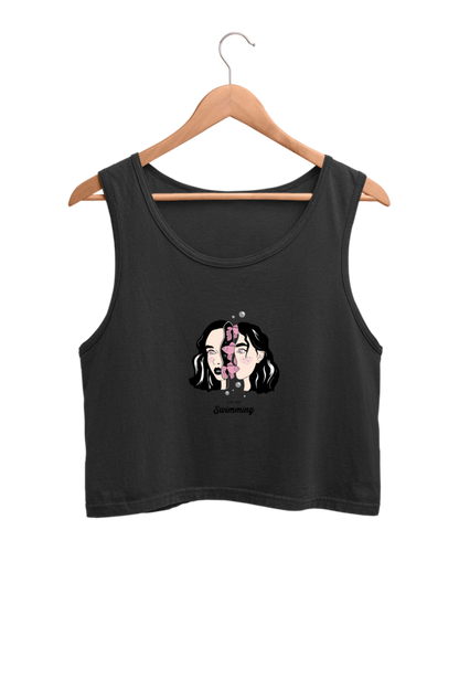 Women's Crop Tank Top - Woman fish