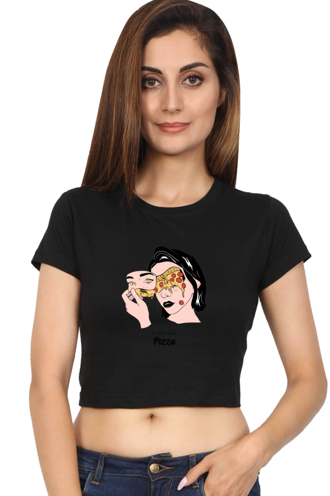 Women's Crop Top - Woman pizza