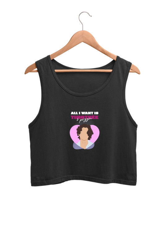 Women's Crop Tank Top - All I want is Timmothe and pizza