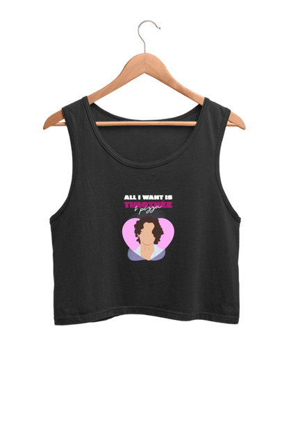 Women's Crop Tank Top - All I want is Timmothe and pizza