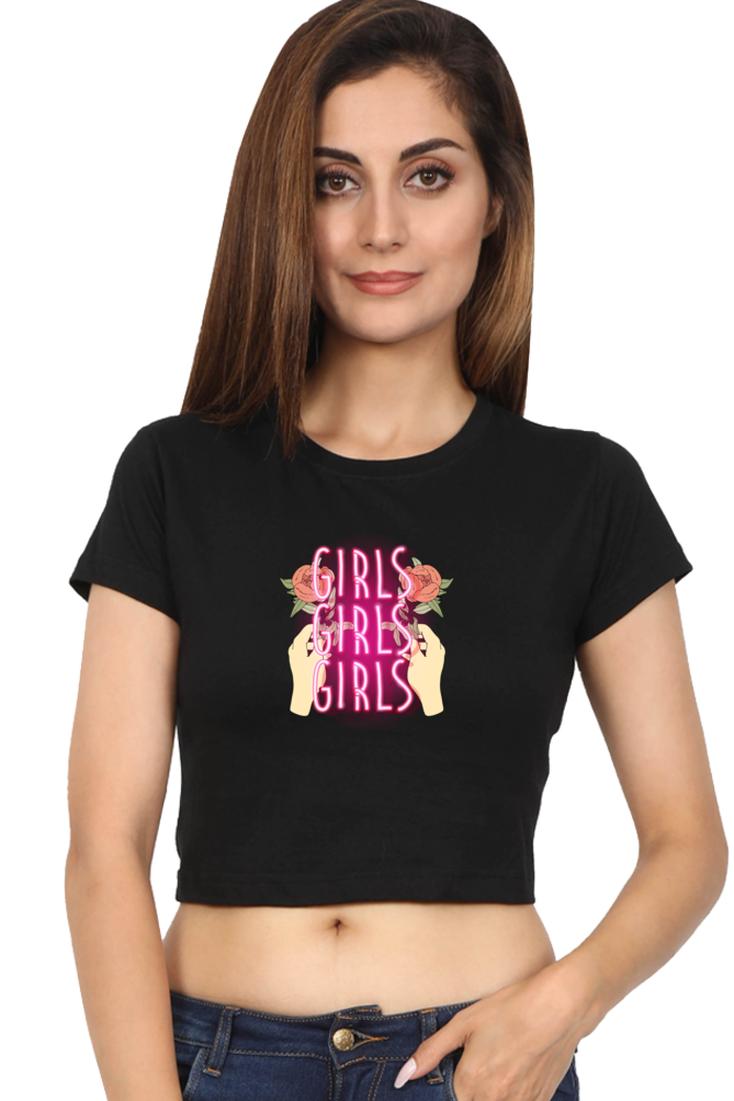 Women's Crop Top - GIRLS GIRLS GIRLS