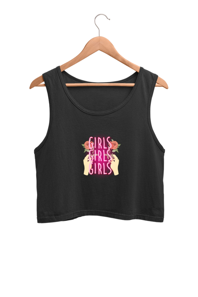 Women's Crop Tank Top - Girls Girls Girls