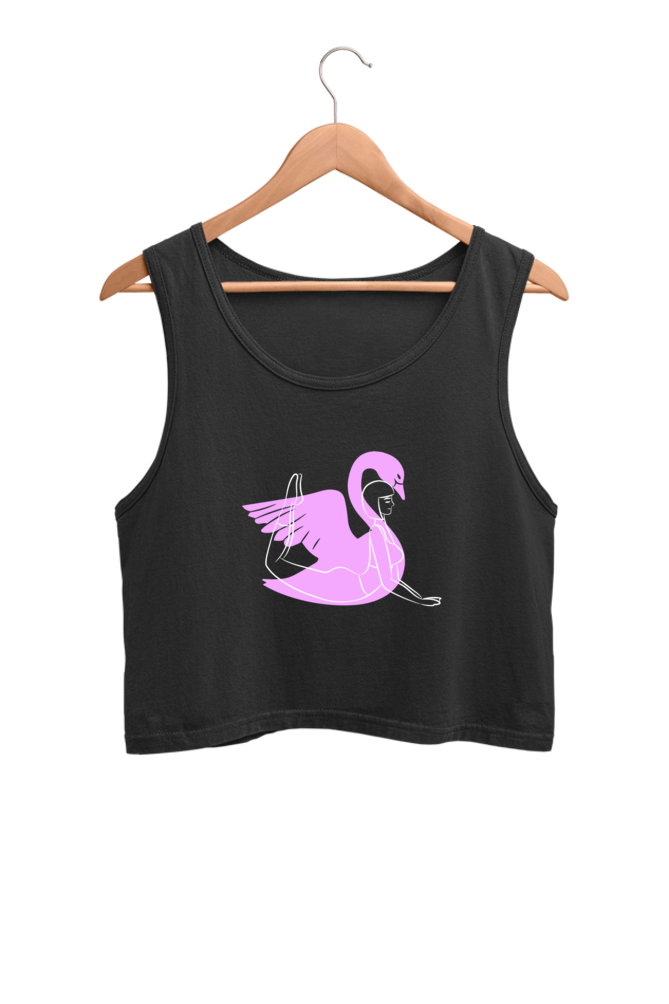 Women's Crop Tank Top - Swan yoga