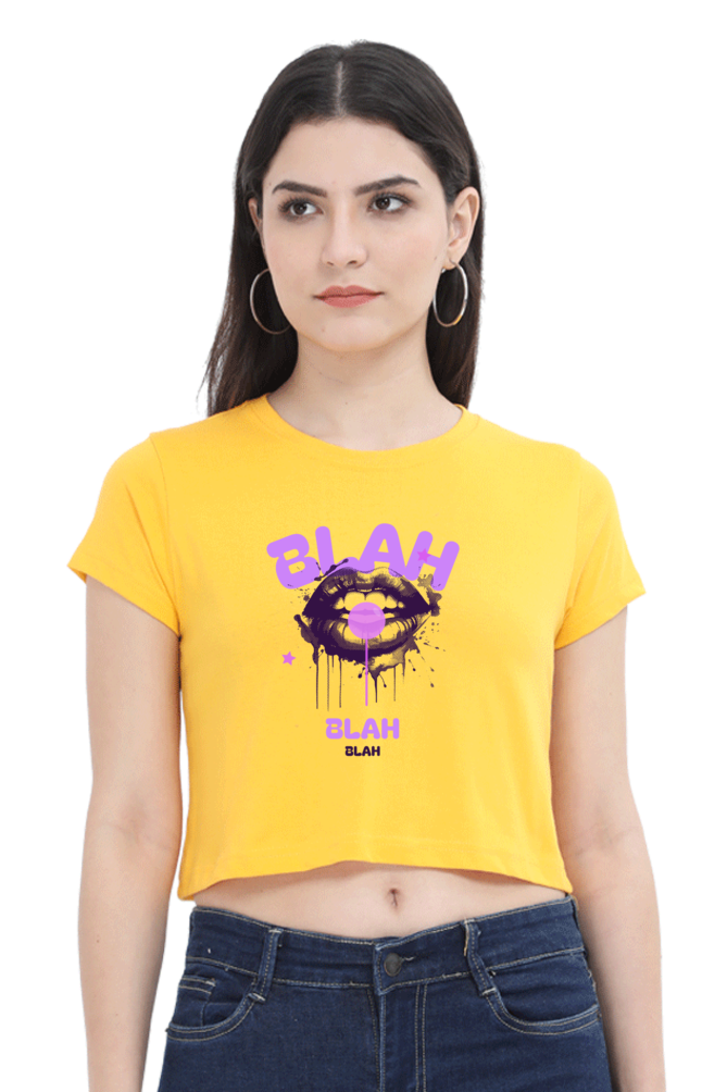 Women's Crop Top - Blah Blah Blah