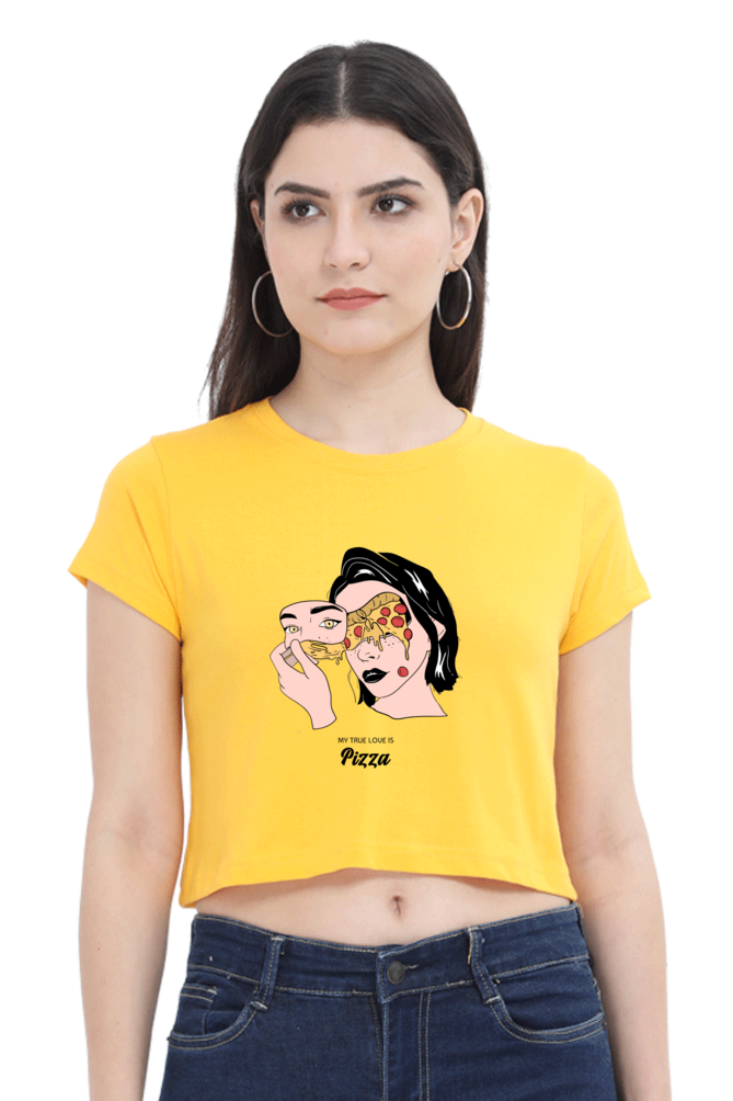 Women's Crop Top - Woman pizza