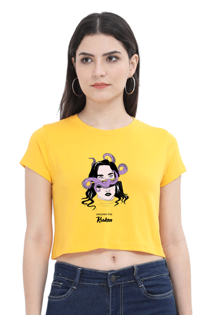 Women's Crop Top - Woman tentacles octopus