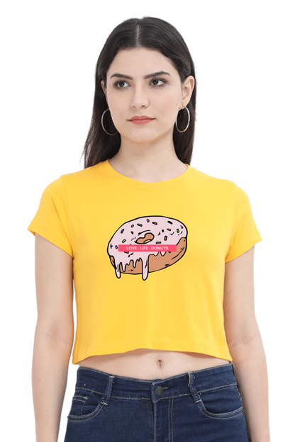 Women's Crop Top - Donut love life donut