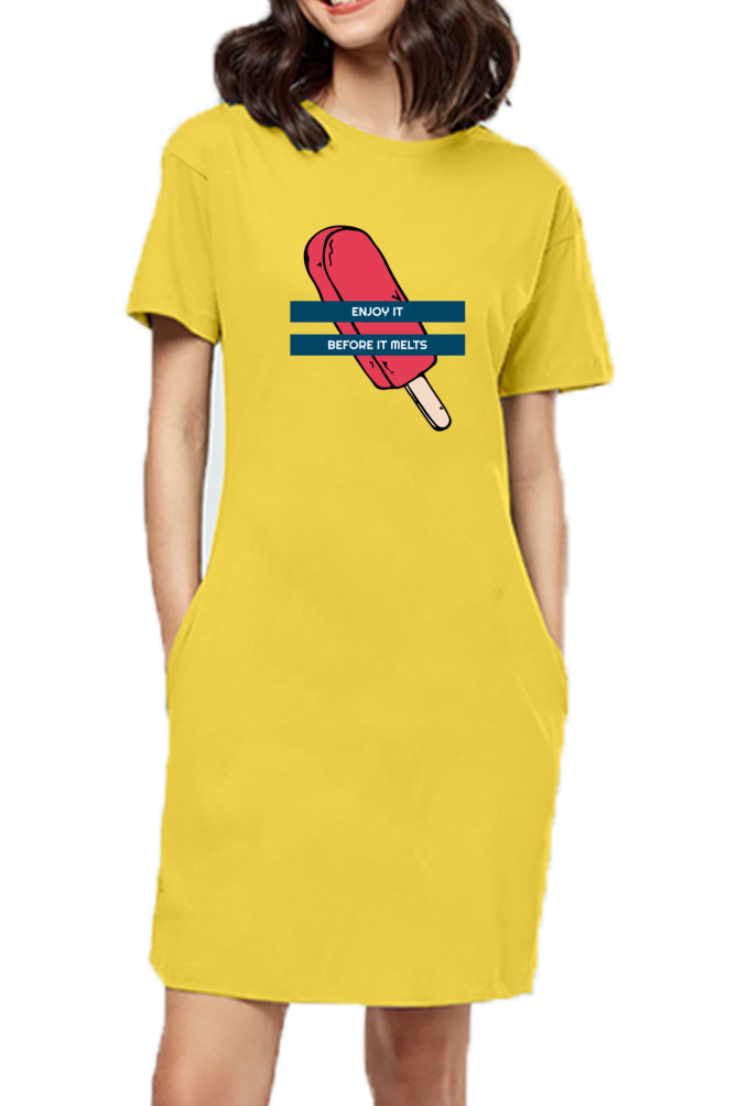 Women's T-shirt dress - Ice cream candy stick