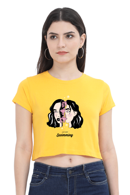 Women's Crop Top - Woman fish