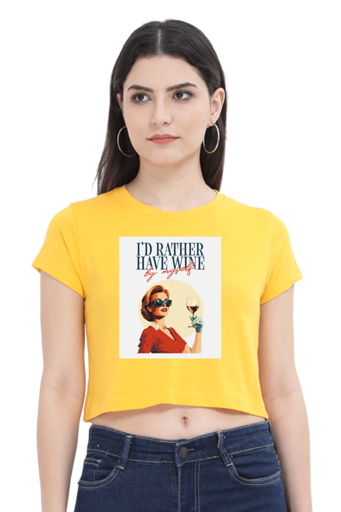 Women's Crop Top - I'd rather have wine